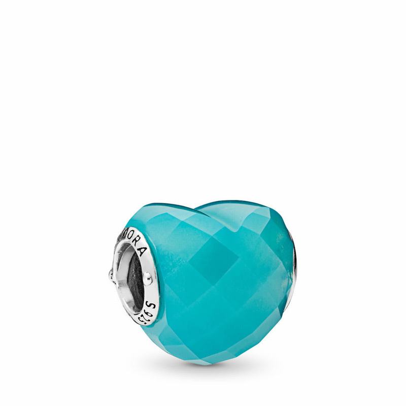 Pandora Shape Of Love Charm - Sterling Silver/Blue/Crystal - Canada | DC5341EQ